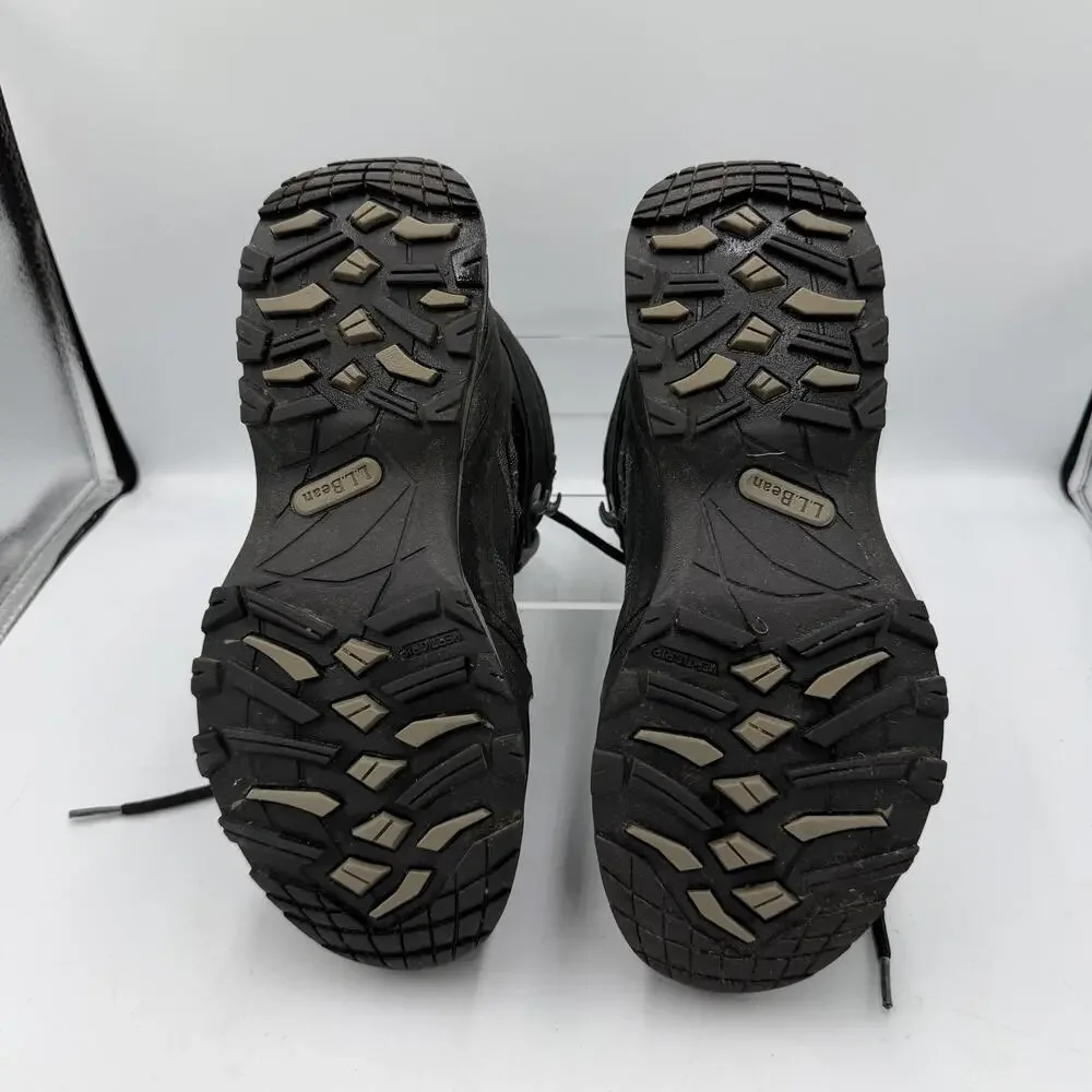 L.L.Bean Boots Mens Size 7.5M Black Nubuck Gore Tex Hiking Waterproof Ankle
